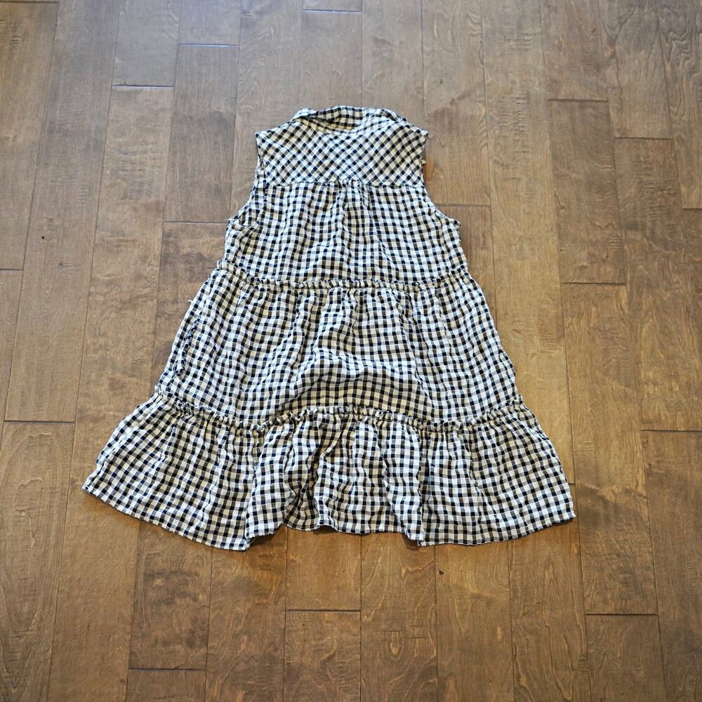 Umgee Gingham Check Maxi Dress Black White Sleeveless Tiered Boho - Picture 9 of 9
